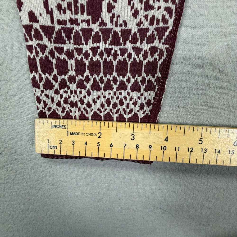 Fabletics Leggings Women XS Excellent Burgundy Geometric Seamless High Rise - Picture 3 of 9